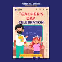 Free PSD world teacher's day poster template