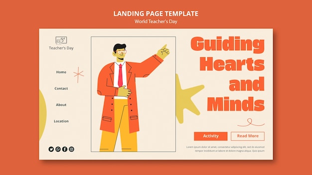 無料PSD 世界教師の日のテンプレートデザイン