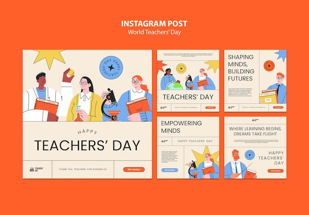 Free PSD world teacher's day template design