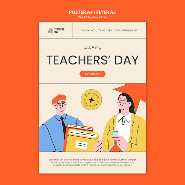 Free PSD world teacher's day template design