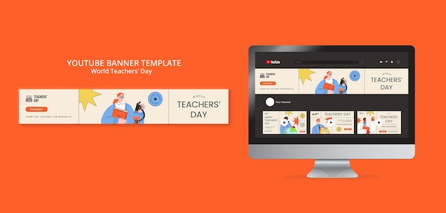 Free PSD world teacher's day template design