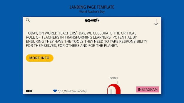 Free PSD world teachers day celebration landing page