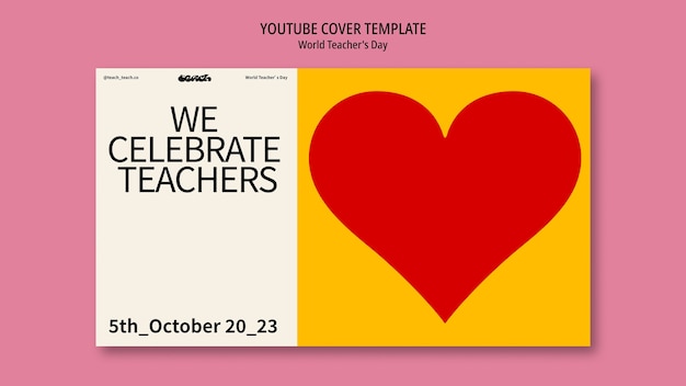 Free PSD world teachers day celebration youtube cover