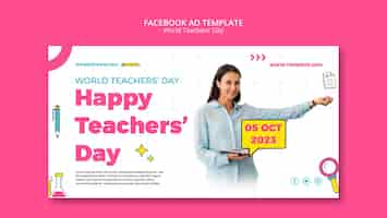 Free PSD world teachers' day facebook template