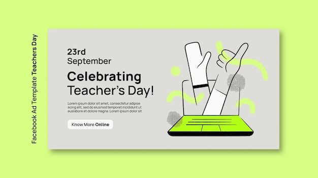 Free PSD world teachers' day facebook template