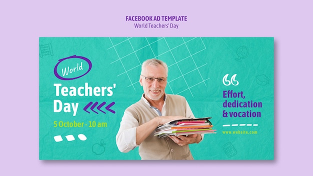 Free PSD world teachers' day facebook template