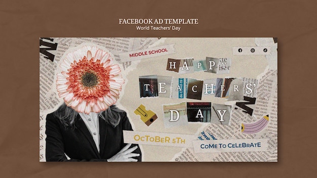 Free PSD world teachers' day facebook template