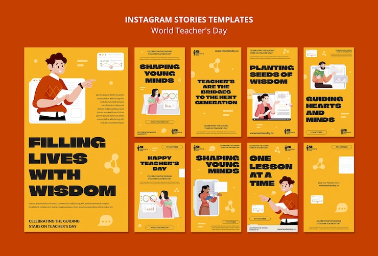 Free PSD world teachers' day instagram stories