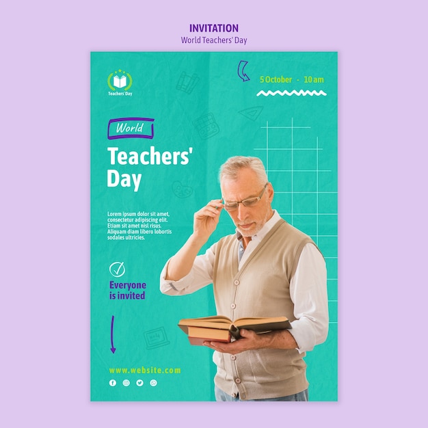 World teachers' day invitation template