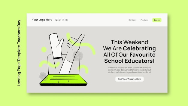 World teachers' day landing page template