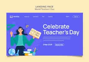 Free PSD world teachers' day landing page template