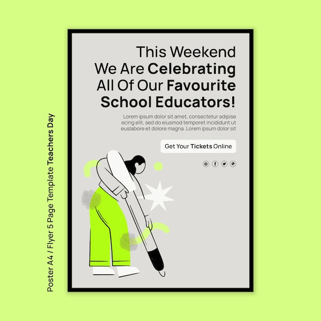 Free PSD world teachers' day poster template