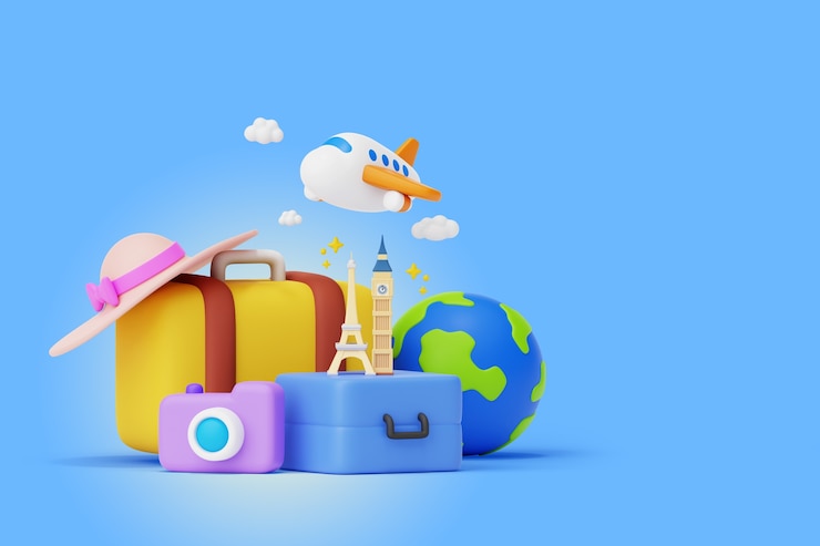 मुफ़्त PSD world tourism day 3d rendering background