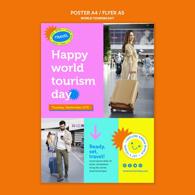 World tourism day  flyer template