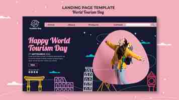 Free PSD world tourism day landing page template