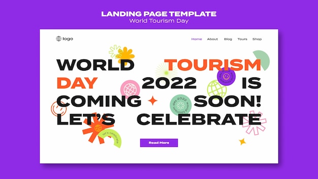Free PSD world tourism day landing page