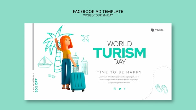 世界観光の日ソーシャルメディアプロモーションテンプレート