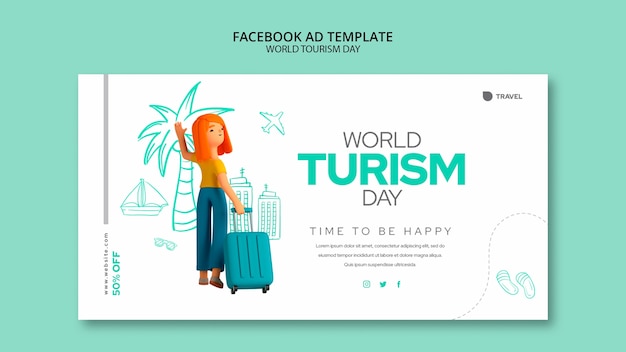 World tourism day social media promo template