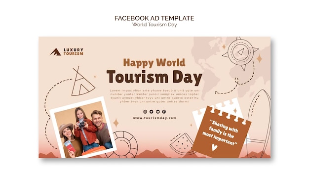 Free PSD world tourism day social media promo template