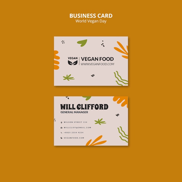 World vegan day business card