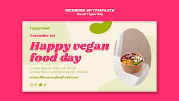 Free PSD world vegan day facebook template