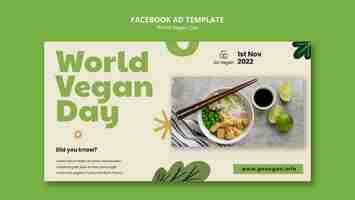 Free PSD world vegan day facebook template
