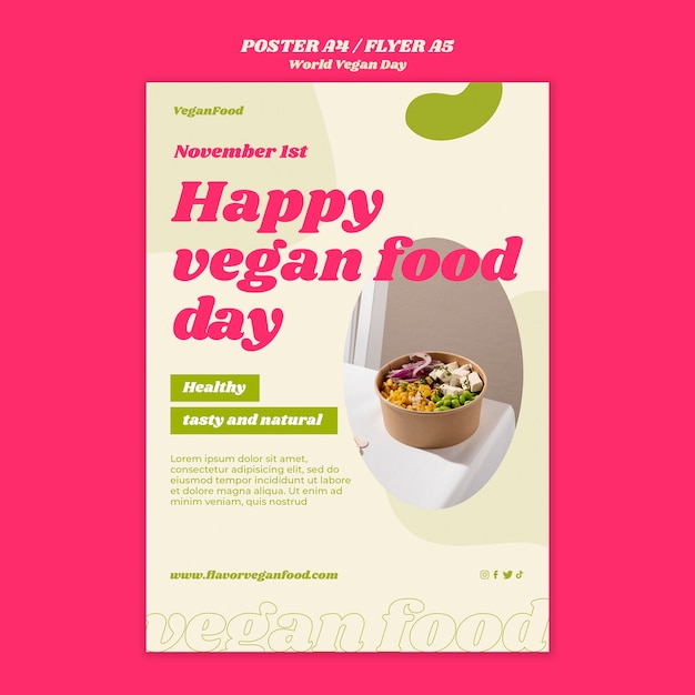 Free PSD world vegan day flyer template