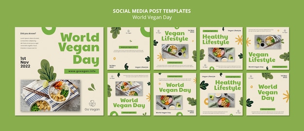 PSD gratuito post su instagram della giornata mondiale del vegano