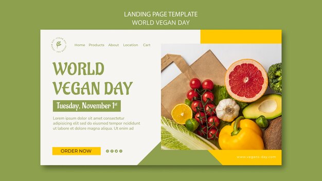 world vegan day landing page template