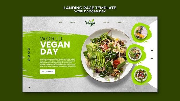 Free PSD world vegan day landing page