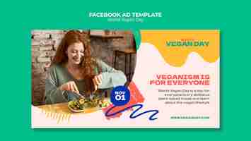 Free PSD world vegan day social media promo template