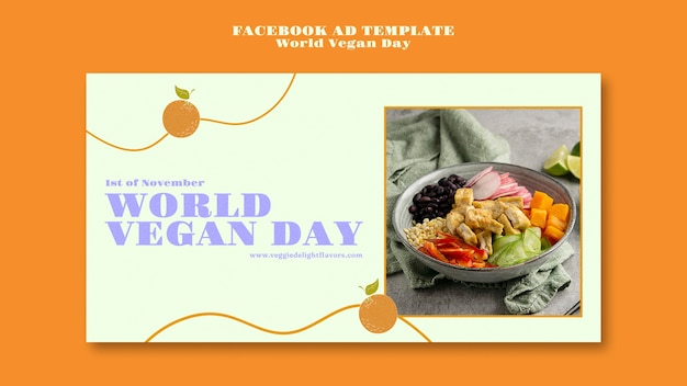 World vegan day social media promo template