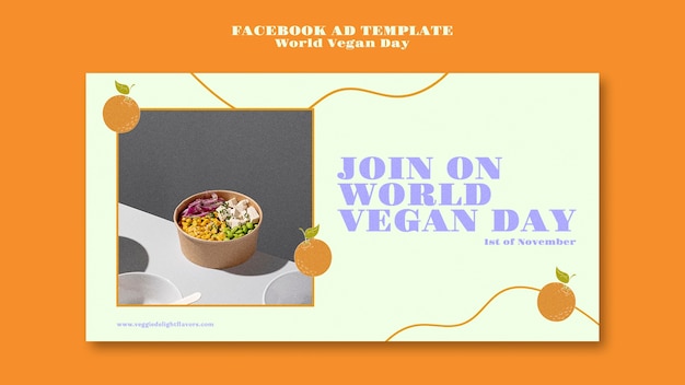 Free PSD world vegan day social media promo template