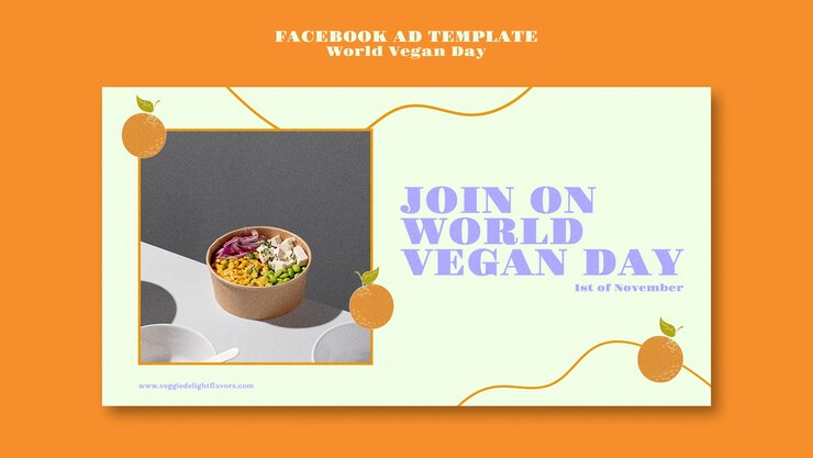 Free PSD world vegan day social media promo template