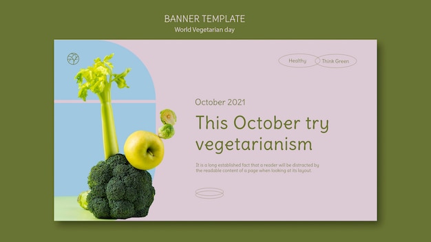 PSD gratuito modello di banner per la giornata mondiale vegetariana