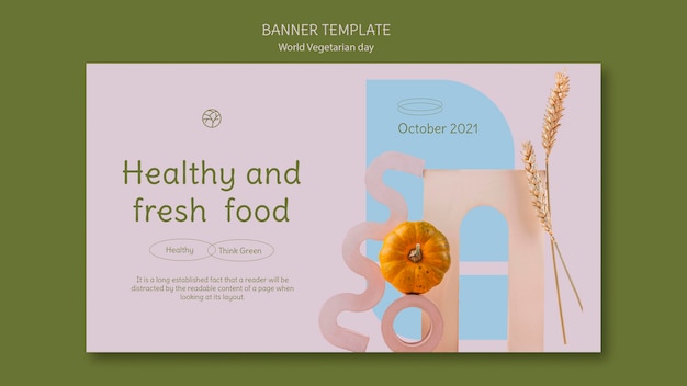 Free PSD world vegetarian day banner template