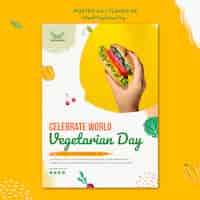 Free PSD world vegetarian day poster template style