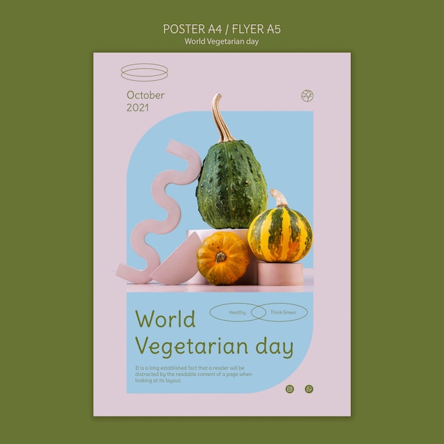 Free PSD world vegetarian day print template