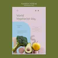 Free PSD world vegetarian day print template