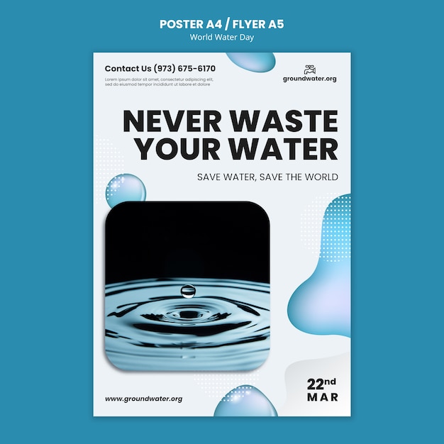 World water day a4 poster template