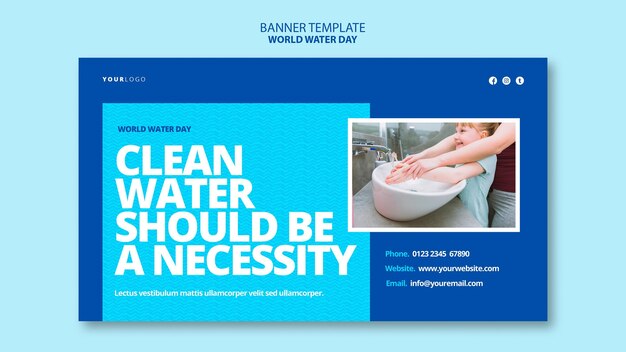 World water day banner template