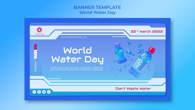 Free PSD world water day banner template