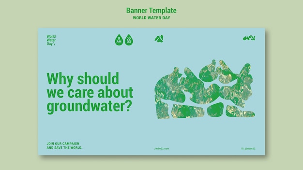 Free PSD world water day banner template