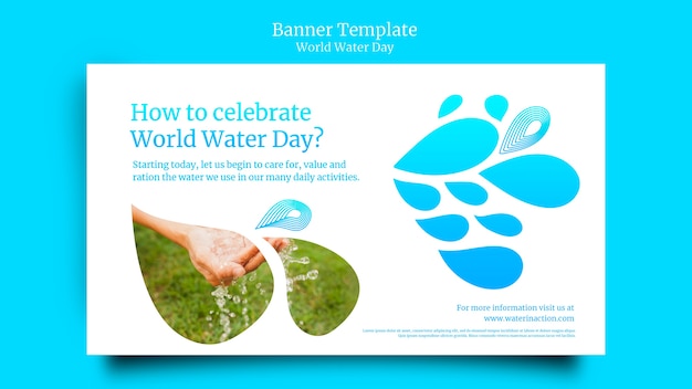 Free PSD world water day banner template