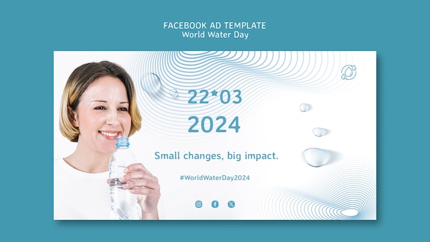 Free PSD world water day celebration facebook template