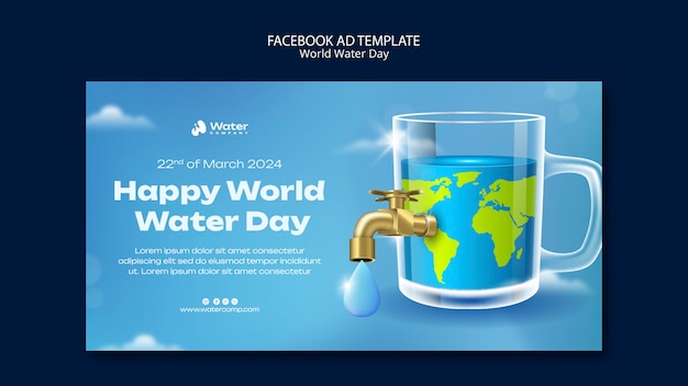 World water day celebration facebook template