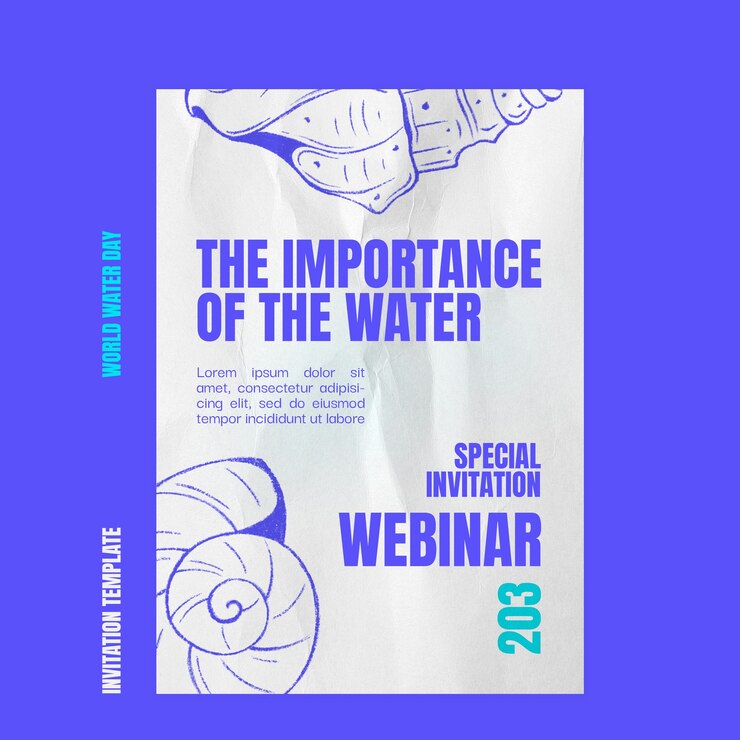 Free PSD world water day celebration invitation template