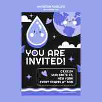 Free PSD world water day celebration invitation template