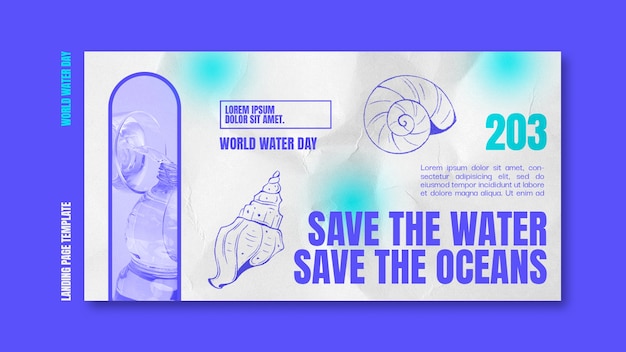 Free PSD world water day celebration landing page