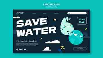 Free PSD world water day celebration landing page